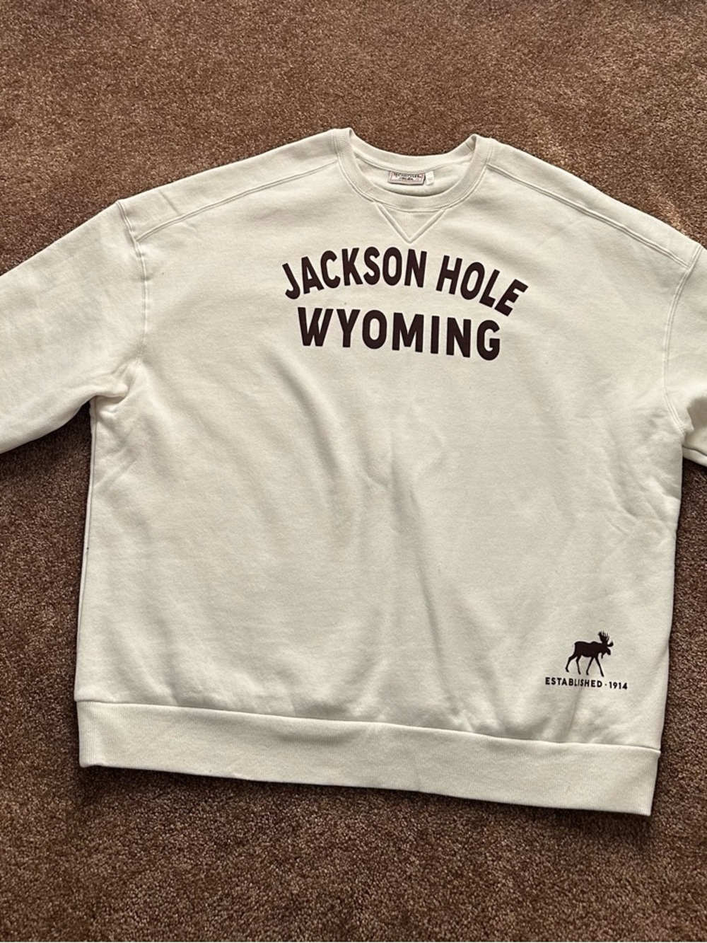 Jackson Hole Wyoming Crewneck Sweatshirt - Cream